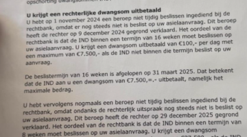Deze IND-brief zorgt voor verbazing: asielzoeker krijgt jaarsalaris aan dwangsommen